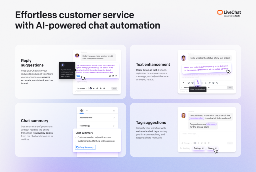 LiveChat AI Features